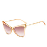 Sexy Women&#39;s Cat Eye Sunglasses Metal 2020 Fashion shades Luxury Oversized Sunglasses Female Lady Triangle Eyewear Accessories