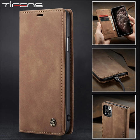 Luxury Magnetic Flip Wallet Case For iPhone 14 13 12 Mini 11 Pro XS MAX X XR 8 7 6s 6 Plus 5 5s SE 2020 2022 Leather Card Cover