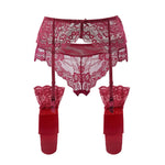 Varsbaby sexy 3 PCS garters+panties+stockings suspender lace