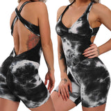 Printed Sexy Backless Playsuit Fitness Tights Jumpsuits - keytoabetterlife