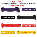 4pcs Set Pull Rope Yoga Resistance Bands Rubber Loops - keytoabetterlife