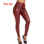 Sexy PU Leather Pants Women Elastic High Waist - keytoabetterlife