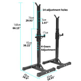 Adjustable Rack Squat Stand Split Barbell Rack - keytoabetterlife