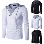 DAIGELO Men's Fashion Trend T-shirt Long Sleeve Colour Blocking Hooded - keytoabetterlife