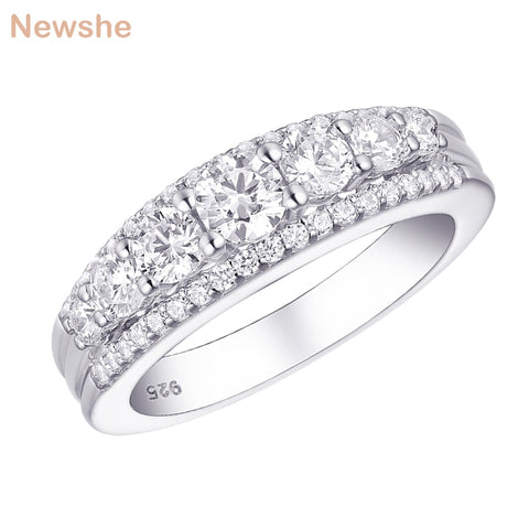 Newshe Solid 925 Sterling Silver Wedding Engagement Ring 1.2Ct