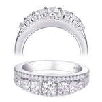 Newshe Solid 925 Sterling Silver Wedding Engagement Ring 1.2Ct