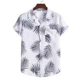 Men's short sleeved shirt, casual shirt, national pattern, fashion
